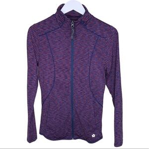 TUFF ATHLETICS Stripe Zip Jacket With Long Sleeves Purple Size Medium